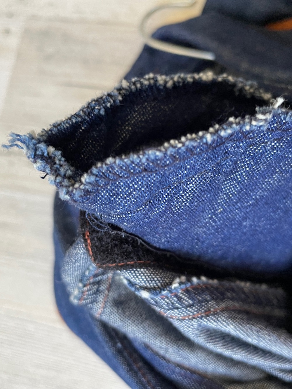 Vintage Chaus Dark Blue Denim Button-Down Shirt with Brown Trim western cowboy - Picture 8 of 11